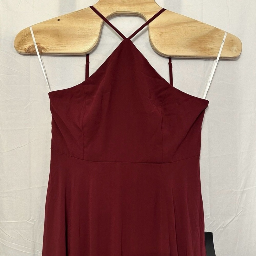 Lulus Absolutely Breathtaking Gown Maxi Dress Wine Burgundy Size XL NWT